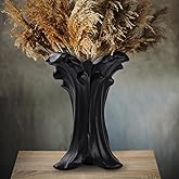 Black Ceramic Wave Vase for Modern Home Decor, Wave Design, White Vase for Table, Shelf, Living Room, Office, Scandinavian Ar