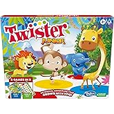Hasbro Gaming Twister Junior Game, Animal Adventure 2-Sided Mat, 2 Games in 1, Party Game for Kids Ages 3 and Up and 2-4 Play