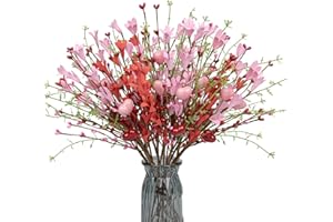 DIYFLORU 18 PCs Artificial Valentine Flower Picks 17 Inches Valentines Day Floral Picks Valentines Day Stems for Indoors Wedding Party Vase Table Valentine’s Day Gifts Decoration