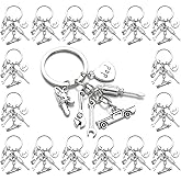 PHAETON 20PCS Dad's Keychain with Wrench Charm Hammer Charm Screwdriver Charm and Pliers Charms Dad Keychain Car Repairing Tools Keychain for Men Father's Day Gift Birthday Gift Car Enthusiasts