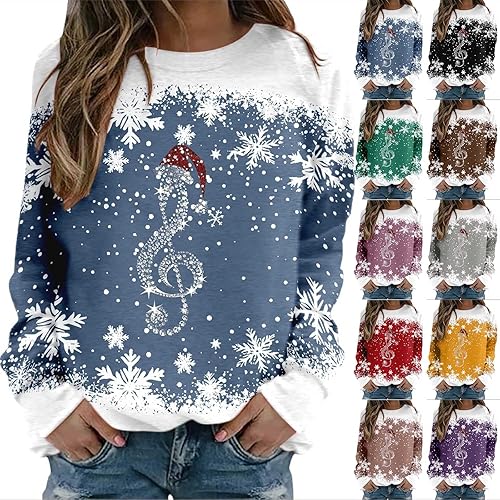 bauenieroy womens jumpers, Christmas Jumpers for Women Fall Long Sleeve Shirts Ladies 2025 Crew Neck Fashion Hoodies Casual Long Sweatshirt Tops Sweaters Winter Casual Outwear Pullover Outfits