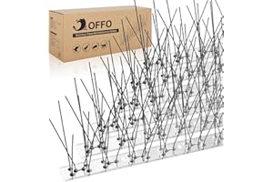 OFFO Bird Spikes Pre-Assembled for Pigeons Small Birds, Durable Bird Spikes with Stainless Steel Spikes for Fence Roof Mailbo