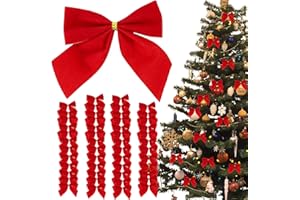 48Pcs Red Bows for Christmas Tree, Red Bows Christmas Tree Decor, Xmas Small Bow Ornaments for Christmas Decorations (48PCS)