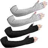 Sintege 2 Pairs Anti Cut Protective Sleeves Arm Sleeves Safety Cut Resistant Gloves(Black, Gray)