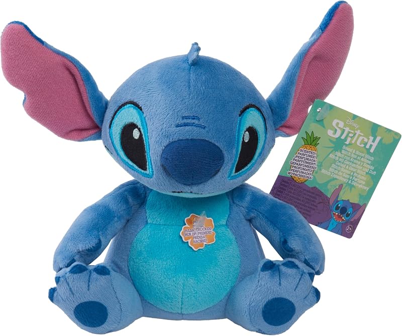 Basta brincar peluche com som e ponto aroma da Disney, 15 cm, cor azul, extraterrestre, brinquedos para crianças a partir dos 2 anos