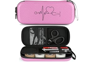 CDBXPRG Stethoscope Case for 3M Littmann,Stethoscope Carrying Case for Nurse Accessories, Hard Stethoscopes Case with Pocket Compatible for Omron/ADC/MDF Stethoscope,Gift for Nursing Pink