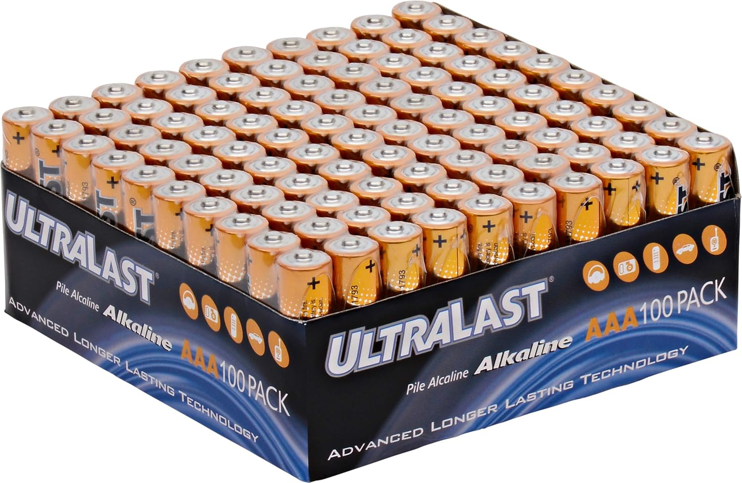ULA100AAAB Alkaline AAA Batteries, 100 