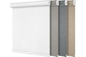 Boolegon Blackout Roller Shades for Windows,Cordless,Linen Fabric,Roller Blinds,Thermal Insulated Fabric UV Protection,Window
