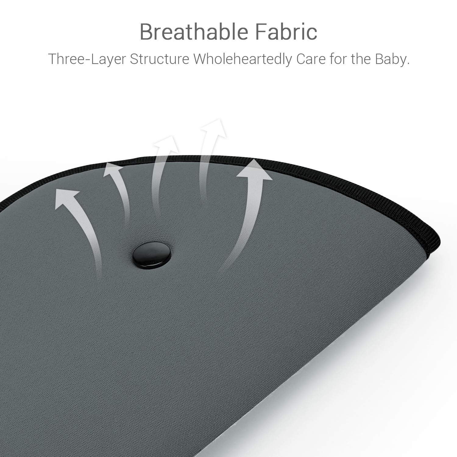 Car Seat Belt Pillow, Elegear [3 Pack] Comfortable Soft Seat Belt Cover Pads, Ergonomic Breathable Cotton Head Support Shoulder Protection Cushion for Baby, kid, Adult - Gray