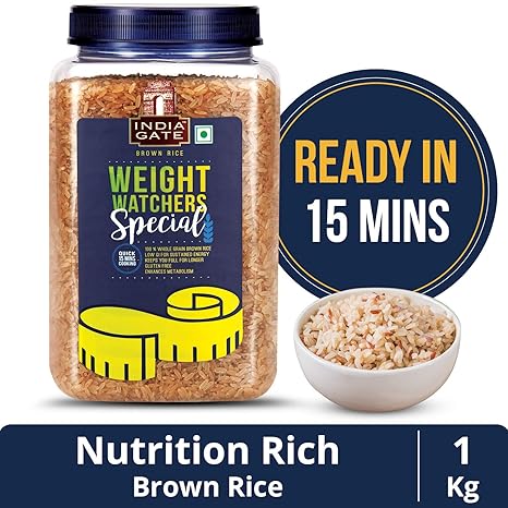 India Gate Brown Rice, 1kg Jar