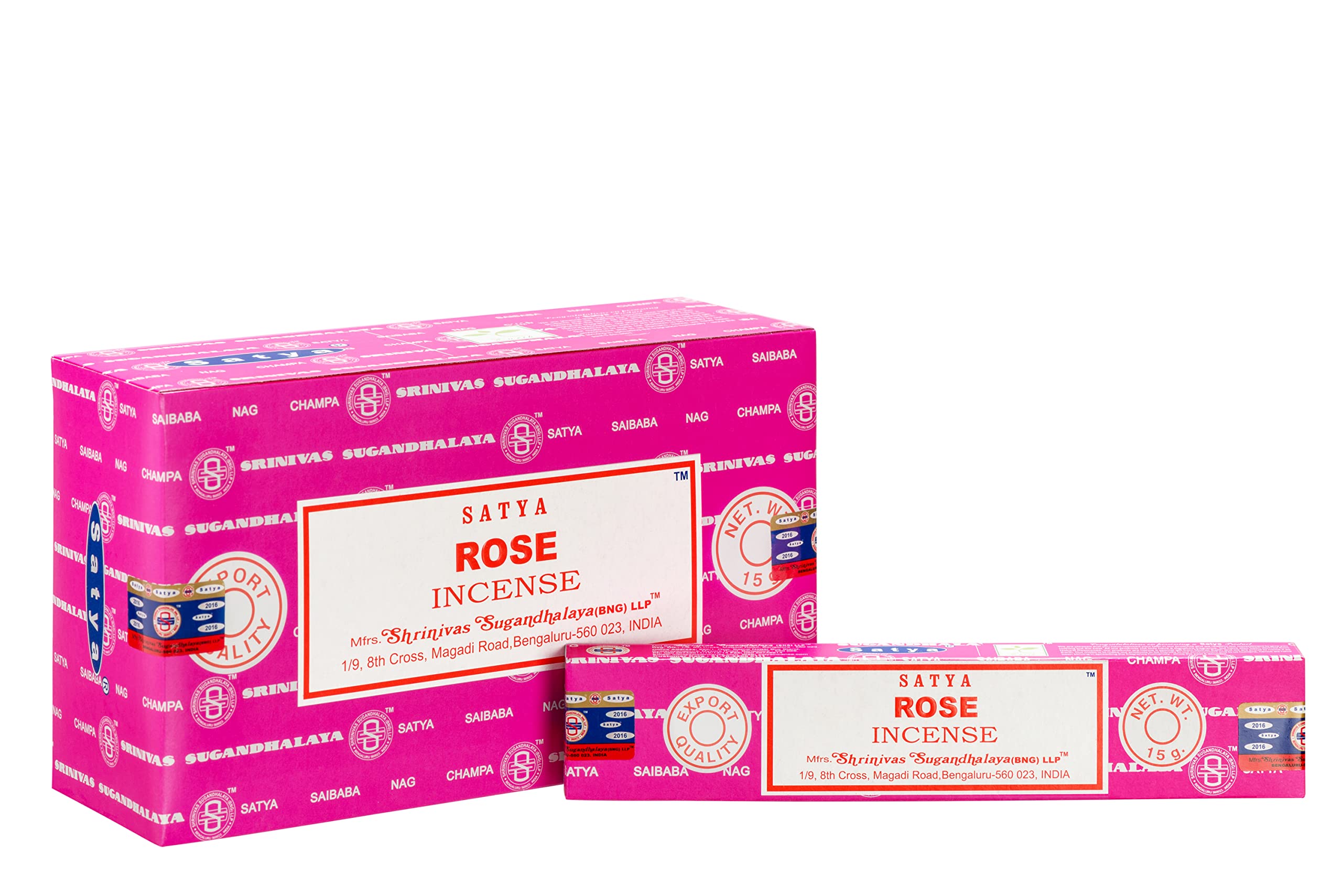 Photo 1 of Satya Nag Champa Rose Incense Sticks, 12 Count