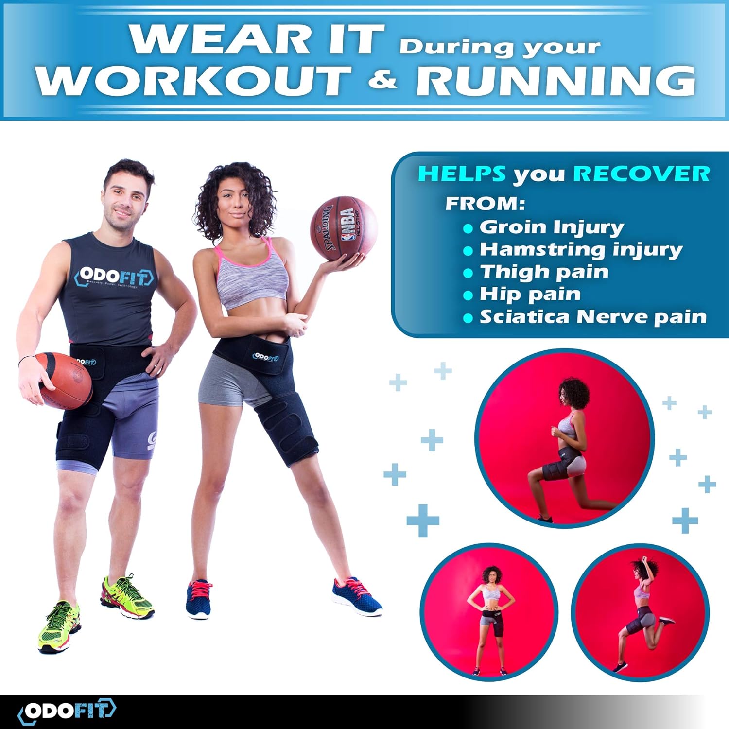 Hip Brace-Groin Wrap for Sciatica Pain Relief Thigh Hamstring Compression Sleeve - Unique Quadriceps Support Hip Flexor Arthritis for Pulled Muscles-Sciatica Nerve Brace Injury for Men (Right Leg): Sports & Outdoors