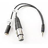 Movo TCB2 XLR Microphone to TRRS Smartphone Adapter with Headphone Jack - Compatible with iPhone and Android - XLR Female to 
