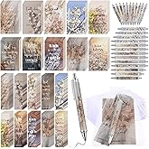 Yeaqee 200 Pcs Bible Verse Study Supplies Christian Gifts Bulk for Women Church Favors Include 50 Bookmarks 50 Ballpoint Pens 50 Notebooks 50 Organza Bags Sunday School Gifts for Pastor(Classic)