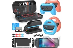 Switch 2 Accessories Bundle for switch 2, 24-IN-1 Kit, switch 2 slim Case, 2 Screen Protector, Charger Dock for switch 2 with