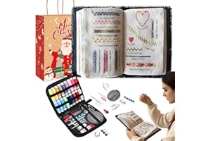 ZHEOB 2026 New Embroidery Stitch Book Kit, Sew Anywhere with Instructional Tutorial 106 Pattern All-in-One Embroidery Stitch Book & Sewing Kit 86 PCS, Hand Embroidery Patterns Kit for DIY and Sew Enthusiast