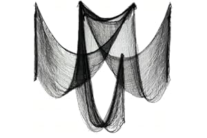 1Pcs Halloween Black Creepy Cloth, 30x72 Inches Spooky Fabric Decoration for Haunted House, Party, or Outdoor Doorway