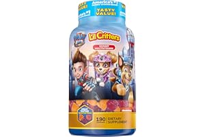 LIL CRITTERS L’il Critters Paw Patrol Gummy Vites Daily Gummy Multivitamin for Kids, Vitamin C, D3 for Immune Support Cherry, Orange and Blueberry Flavors, 190 Gummies