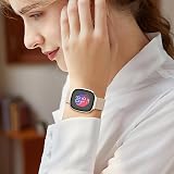 Higgs Strap for Versa 3/4 Sense 2 Rose Gold Mesh Magnetic Band view 6