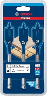 Bosch EXPERT Self Cut Speed Spade Drill Bit Set 20 22 25 mm 3 pc view 2