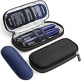 AUVON Lightweight Insulin Cooler Travel Case, 3-Layer Thickened Insulation | Compact Medication Cooler for Travel, 2 TSA Approved Ice Packs, Insulated Cooling Bag for Insulin Pens &amp; Diabetic Supplies