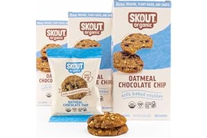 Skout Organic Oatmeal Chocolate Soft Baked Cookies (3 Pack) | Soft Baked Cookies | Plant-Based | Vegan | Gluten, Dairy, & Soy Free