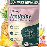 Skiseoy Pineapple Gummies for Women pH - Feminine Balance Gummies for Flora and Vaginal Health + Vitamin C for Immune Support, Probiotics Women's pH Balance Gummy Nutrition Vegan Friendly, 90 Counts