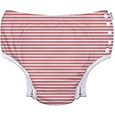green sprouts Baby Toddler Eco Snap Swim Diaper - Coral Stripes - 6mo