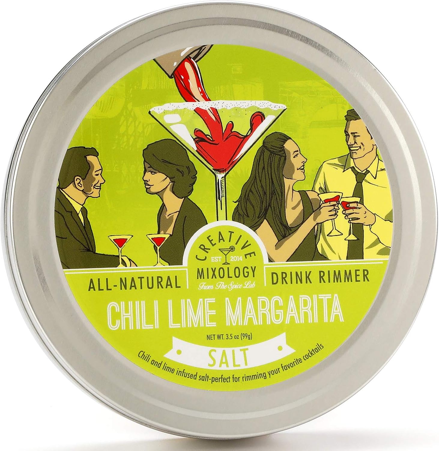  | The Spice Lab Glass Cocktail Rimmer for Martinis & Margaritas - Drink Rimmer- Gluten Free Non-GMO No MSG All Natural Brand - Rim Sugar or Salt for Cocktails (Chili Lime Salt): Rimming Salts & Sugars