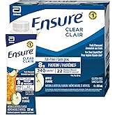 Ensure Clear, Clear Liquid Nutrition Drink, Refreshing Fruit Flavoured Nutrional Supplement, Apple, 6 x 237-mL Bottles