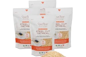 GREAT RIVER MILLING Great River Organic Milling, Oatmeal, Steel Cut Oats, Organic, 22 Ounces (Pack of 4) (Packaging May Vary)
