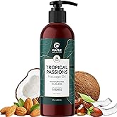 Tropical Sensual Massage Oil for Couples - Complete Relaxation Full Body Massage Oil for Date Night with Smooth Gliding Coconut and Sweet Almond Oil with Mango Scent - Non GMO Gluten Free and Vegan