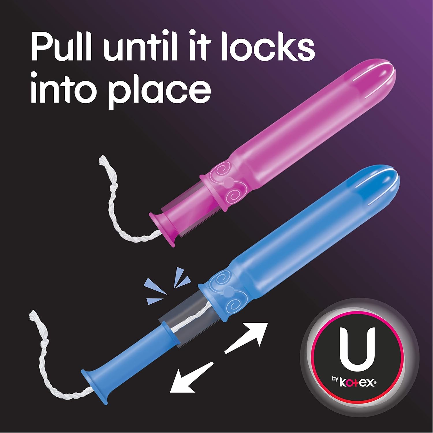 U by Kotex Click Compact Tampons, Regular Absorbency, Unscented, 45 Count (Packaging May Vary): Health & Personal Care