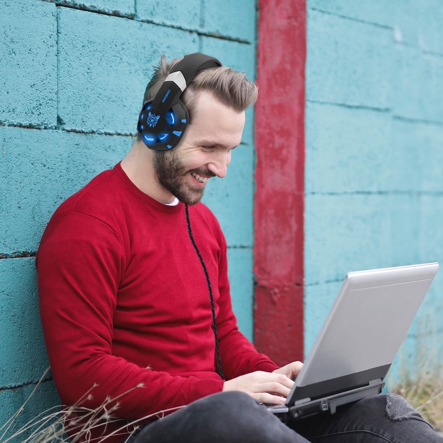 ONIKUMA K2 Gaming Headset - Headset Gaming Headphones for PS4, Xbox One, PC, Nintendo Switch, Mac, Laptop with Noise Cancelling Micphone, Soft Memory Earmuffs & LED Light