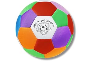 Champhox Indoor Soccer Balls Size 4 - Soft Safe for Protect Inside House Furniture - Size 4 Soccer Balls for Girls Kids Youth Boys Fun Soccer Gifts Birthday Christmas (Colorful)