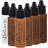 Belloccio Dark Color Shade Airbrush Makeup Foundation Set - Professional Cosmetic Airbrush Makeup in 1/2 oz Bottles