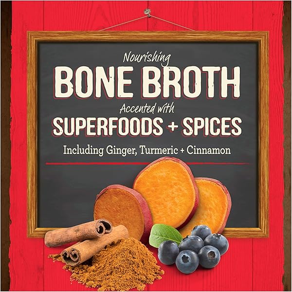 MERRICK GRAIN FREE BONE BROTH, PREMIUM HUMAN GRADE AND GLUTEN FREE DOG AND CAT FOOD TOPPER POUCHES, BEEF – 7 OZ. POUCH