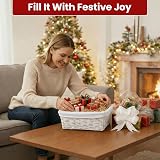 H-LINE Small Make Your Own Gift Hamper Kit White Wicker Basket view 3