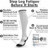 aZengear Compression Socks 20-30 mmHg Men Women Knee-High White/Gray L/XL view 2