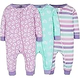 Onesies Brand Baby Girls’ 3-pack Snug Fit One-piece Cotton Pajamas