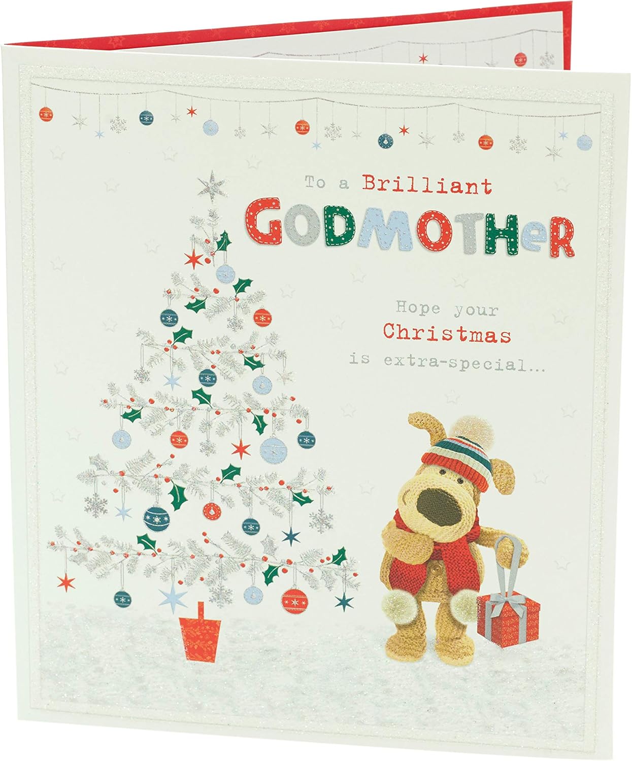 Boofle Brilliant Godmother Extra Special Christmas Greeting Card Cute Xmas Cards, Multi, 159mm x 184mm - Image 4