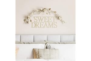Lavish Home Bedroom Wall Decor - Sweet Dreams Decorative Wall Sign - Home Accent 3D Word Art - Modern Rustic or Vintage Farmhouse Style (White)