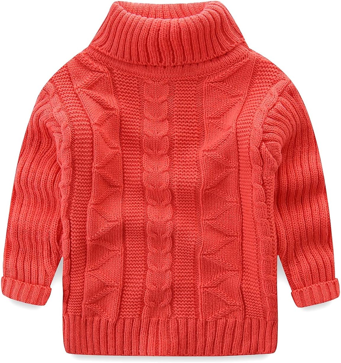 UWESPRING Girls Turtleneck Sweater Pullover Cable Knitted
