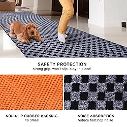 BESTVUE 2' x 49' Runner Rugs with Rubber