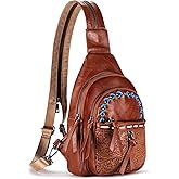 Magibag Sling Bag Crossbody Bags for Women Trendy Leather Fanny Packs Chest Bag Sling Crossbody Backpack for Travel (Chocolate Color)