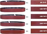 STEBRUAM 50x686 mm Sanding Belts Set 3pcs Each 80/120/150/240/400 Grains view 4