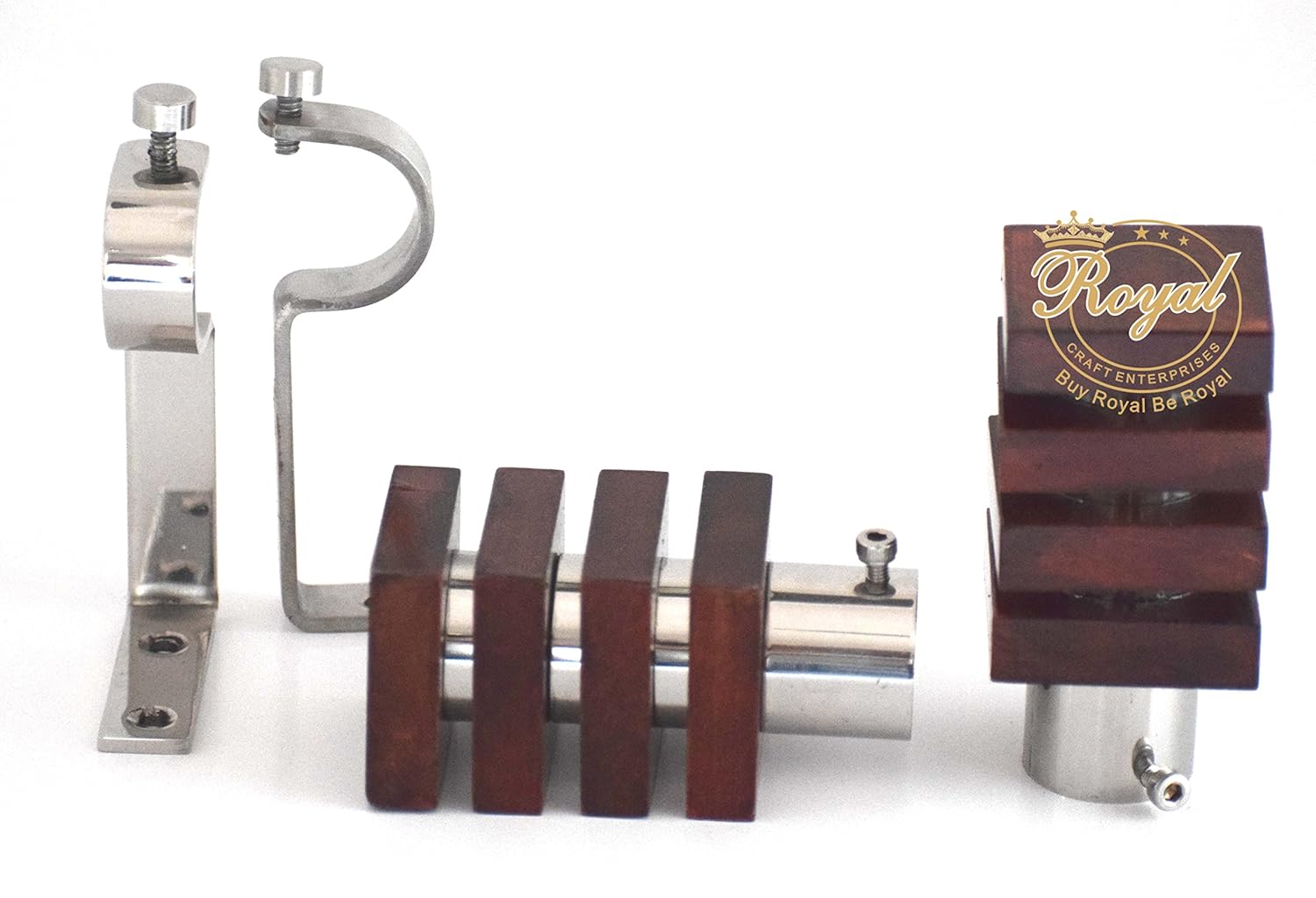 Wooden Curtain Brackets And Finials 1 Set Of 4 Pcs 2 Pcs Each