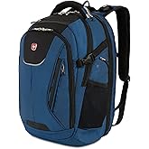 SwissGear Travel Tech Elite Laptop Backpack – Fits Laptops up to 16” – ScanSmart TSA-Friendly Backpack with USB Port, Shoe Compartment & Organizer Pockets – Blue/Black