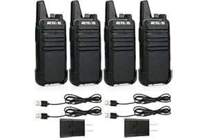 Retevis RT22 Walkie Talkie, 16 CH, FRS, 2 Way Radios Long Range Rechargeable, VOX, Mini, Two Way Radio for Business, Camping,