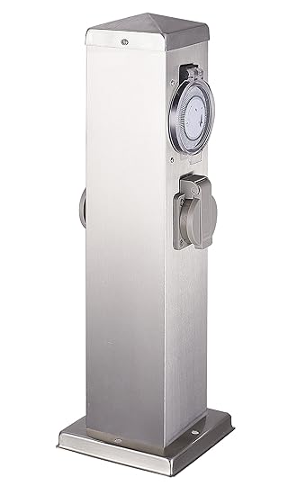 Steckdosensaule Steckdose Schaltuhr Energiesaule Gartensteckdose Aussensteckdose Tabbouli Eu